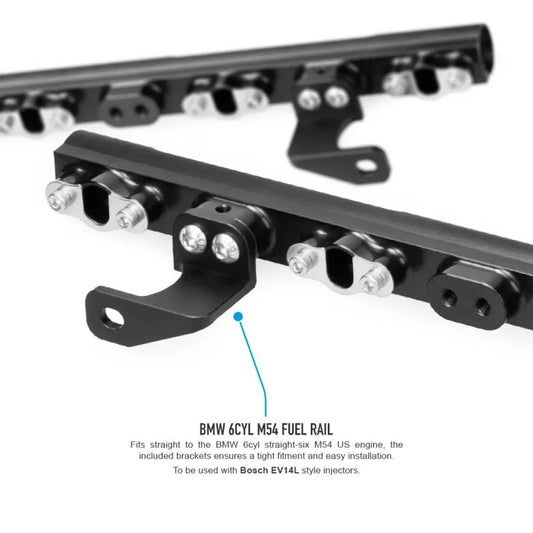 Nuke Performance Billet BMW 6cyl M54 fuel rail Black e30 e39 e46 e60 120-02-103
